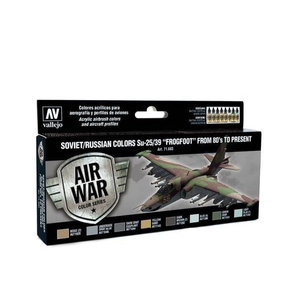 AV71603 Vallejo Model Air Soviet / Russian Su-25/39 "Frogfoot" 80's to present Acrylic Paint Set [71603] Vallejo