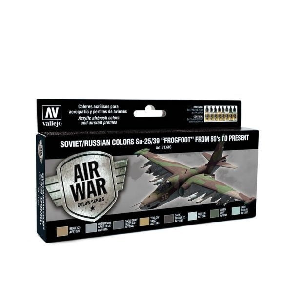 AV71603 Vallejo Model Air Soviet / Russian Su-25/39 "Frogfoot" 80's to present Acrylic Paint Set [71603]