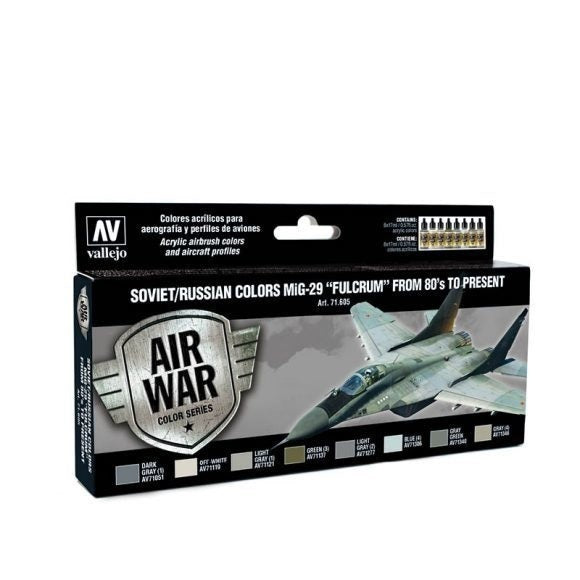 AV71605 Vallejo Model Air Soviet / Russian MiG-29 "Fulcrum" from 80's to present Acrylic Paint Set [71605] Vallejo