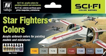 AV71612 Vallejo Model Air Star Fighters 8 Colour Acrylic Airbrush Paint Set [71612] Vallejo