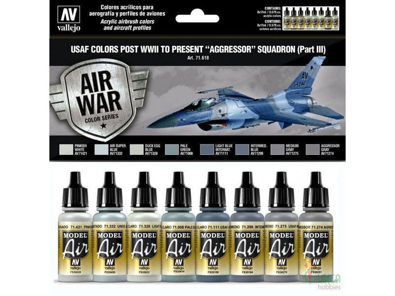 AV71618 Vallejo Model Air USAF WWII to present Aggressor Squadron Part III Acrylic Paint Set [71618]