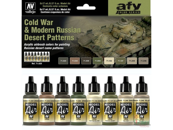 AV71620 Vallejo Model Air Cold War & Modern Russian Desert Patterns 8 Colour Acrylic Paint Set [71620]