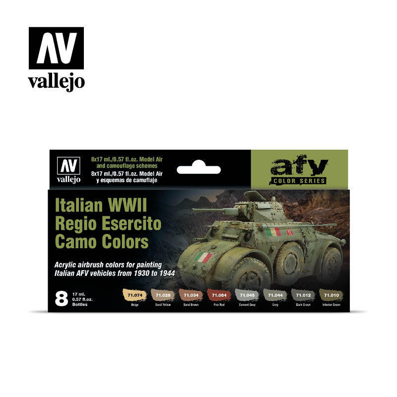 AV71645 Vallejo Model Air Italian WWII Regio Esercito Camo Colors Acrylic Airbrush Paint Set [71645]