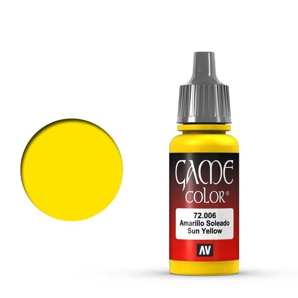 AV72006-OLD Vallejo Game Colour Sunblast Yellow 17 ml Acrylic Paint [72006] - Old Formulation