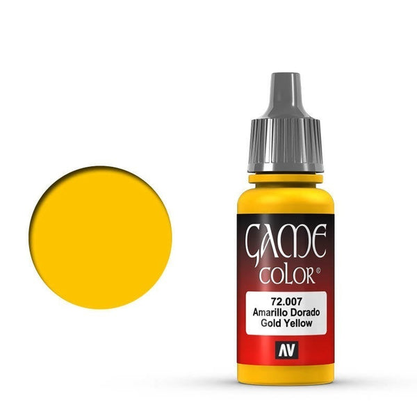 AV72007-OLD Vallejo Game Colour Gold Yellow 17 ml Acrylic Paint [72007] - Old Formulation