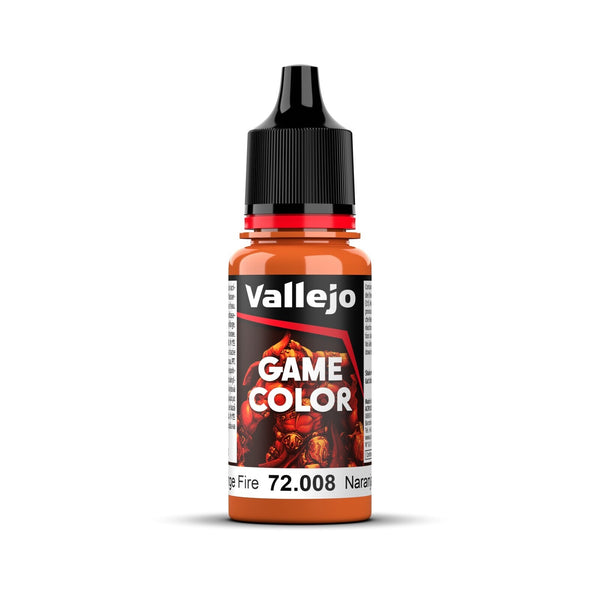 AV72008 Vallejo Game Colour Orange Fire 18ml Acrylic Paint - New Formulation