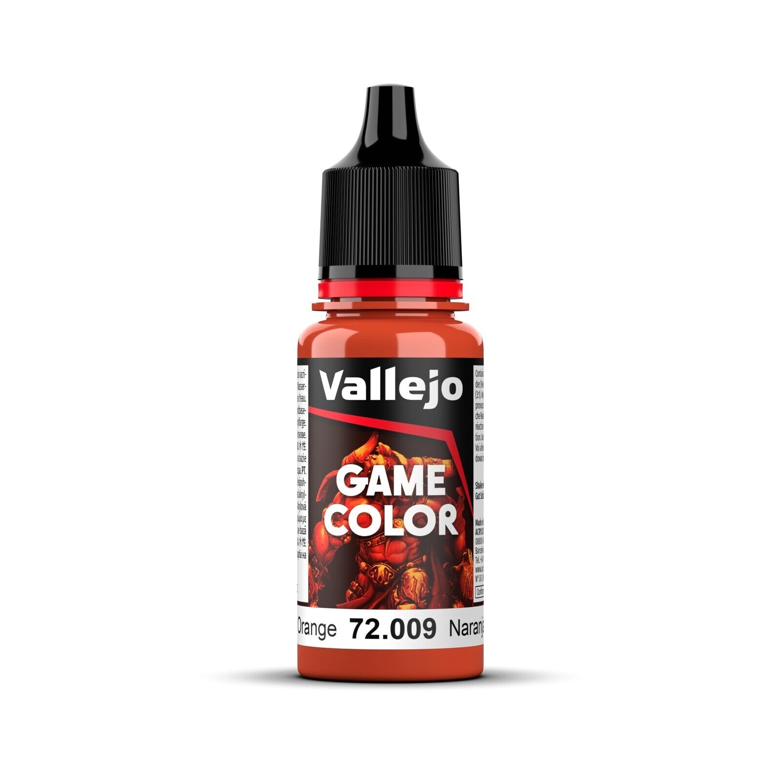 AV72009 Vallejo Game Colour Hot Orange 18ml Acrylic Paint - New Formulation Vallejo