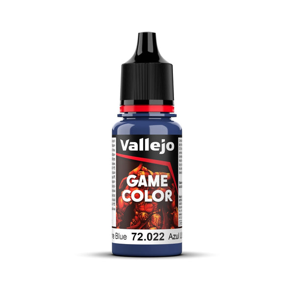 AV72022 Vallejo Game Colour Ultramarine Blue 18ml Acrylic Paint - New Formulation