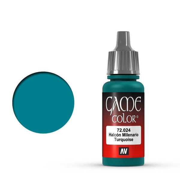 AV72024-OLD Vallejo Game Colour Falcon Turquoise 17 ml Acrylic Paint [72024] - Old Formulation