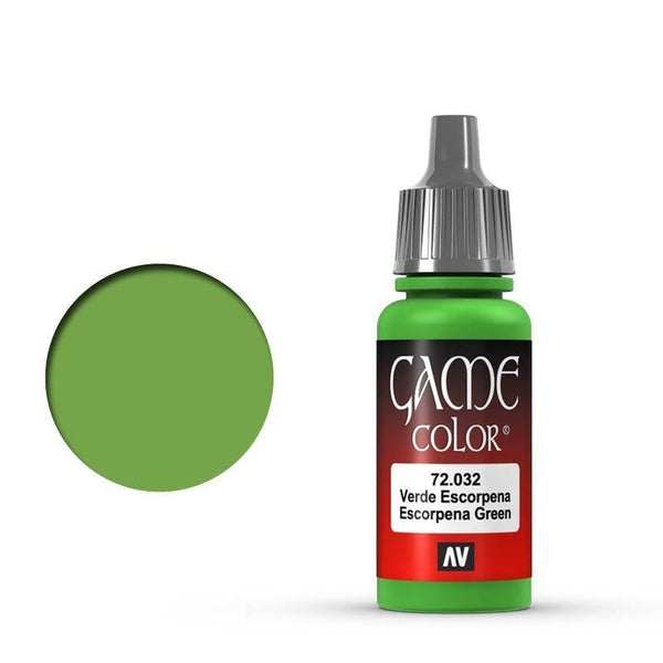 AV72032-OLD Vallejo Game Colour Scorpy Green 17 ml Acrylic Paint [72032] - Old Formulation
