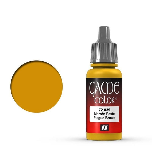AV72039-OLD Vallejo Game Colour Plague Brown 17 ml Acrylic Paint [72039] - Old Formulation
