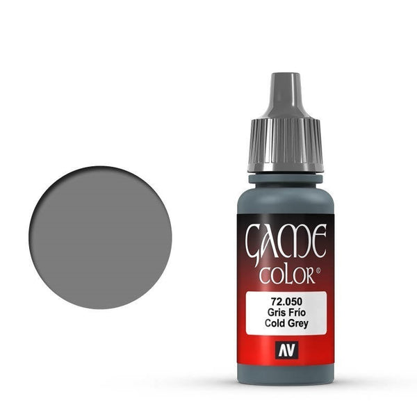 AV72050-OLD Vallejo Game Colour Cold Grey 17 ml Acrylic Paint [72050] - Old Formulation