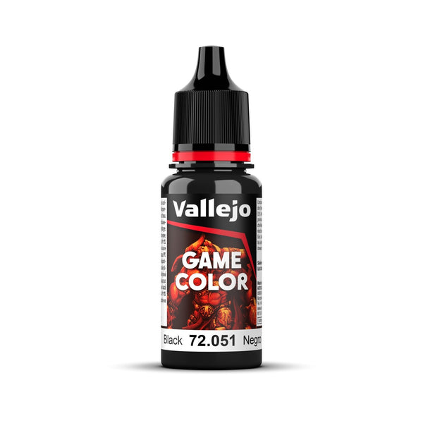 AV72051 Vallejo Game Colour Black 18ml Acrylic Paint - New Formulation