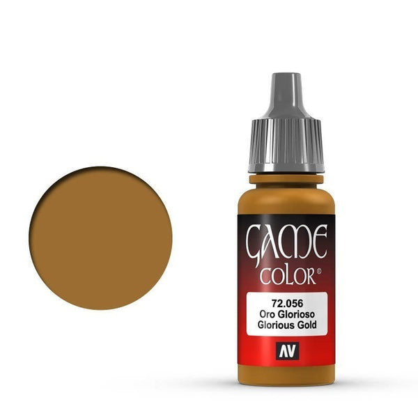 AV72056-OLD Vallejo Game Colour Glorious Gold 17 ml Acrylic Paint [72056] - Old Formulation