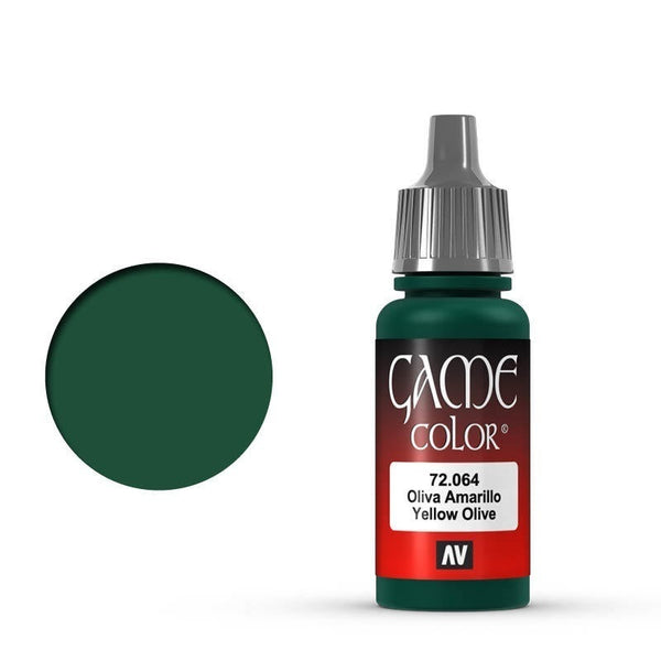 AV72064-OLD Vallejo Game Colour Yellow Olive 17 ml Acrylic Paint [72064] - Old Formulation