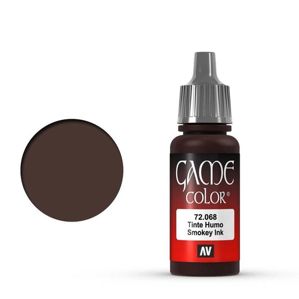 AV72068-OLD Vallejo Game Colour Ink Smokey Ink 17 ml Acrylic Paint [72068] - Old Formulation