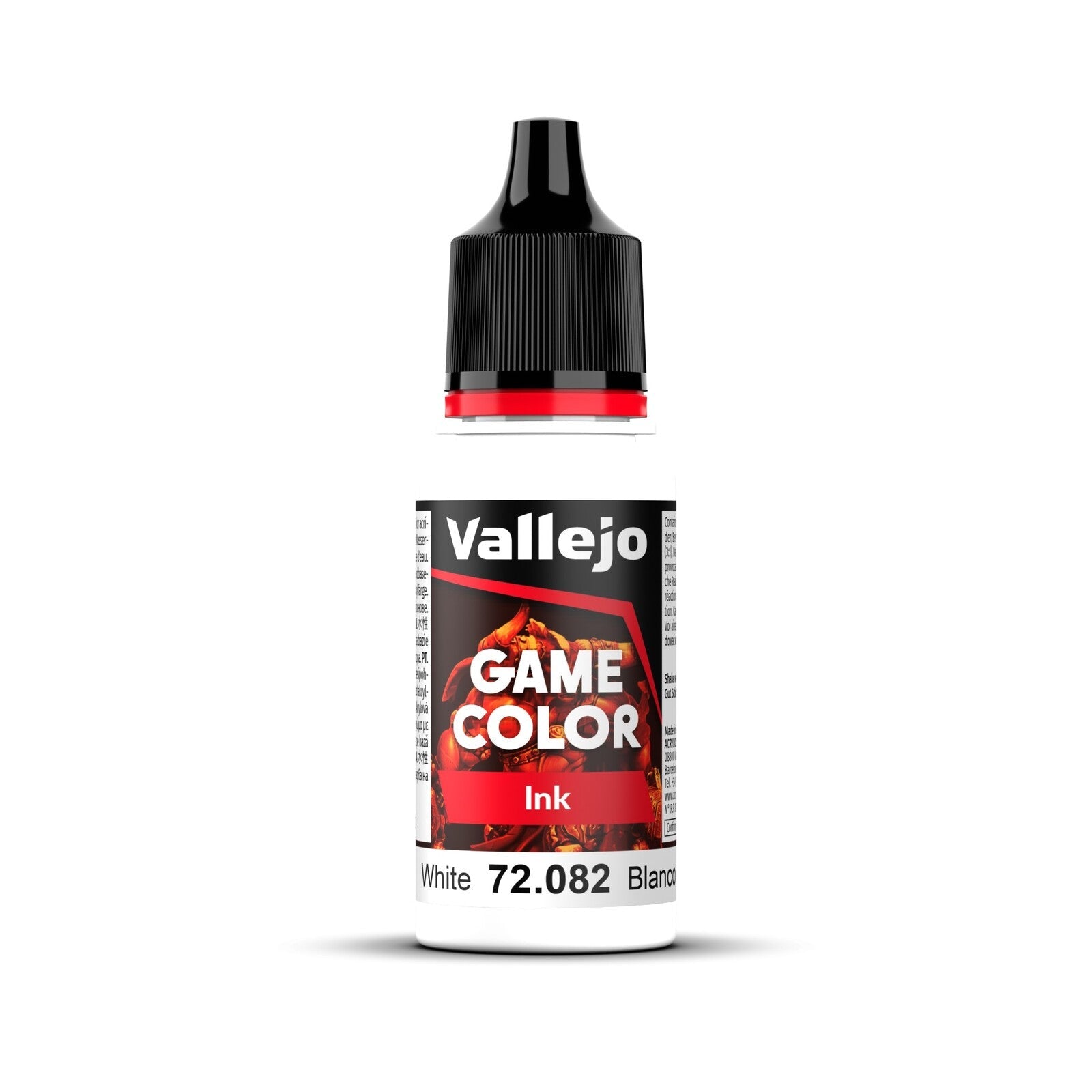 AV72082 Vallejo Game Colour Ink White 18ml Acrylic Paint - New Formulation Vallejo