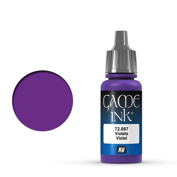 AV72087-OLD Vallejo Game Colour Ink Violet 17 ml Acrylic Paint [72087] - Old Formulation