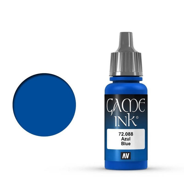 AV72088-OLD Vallejo Game Colour Ink Blue 17 ml Acrylic Paint [72088] - Old Formulation