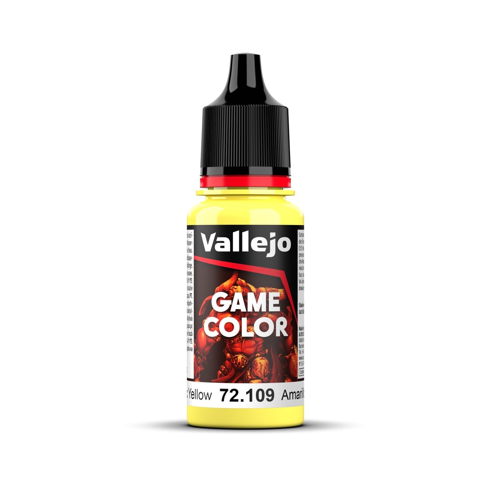 AV72109 Vallejo Game Colour Toxic Yellow 18ml Acrylic Paint - New Formulation Vallejo