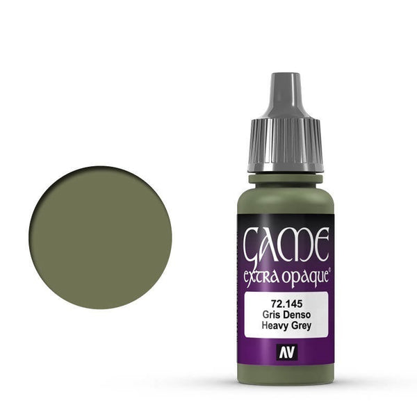 AV72145-OLD Vallejo Game Colour Extra Opaque Heavy Grey 17 ml Acrylic Paint [72145] - Old Formulation