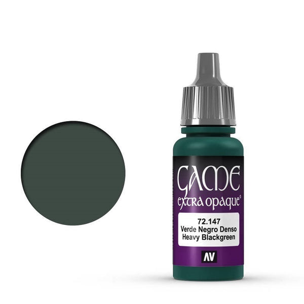 AV72147-OLD Vallejo Game Colour Extra Opaque Heavy Blackgreen 17 ml Acrylic Paint [72147] - Old Formulation