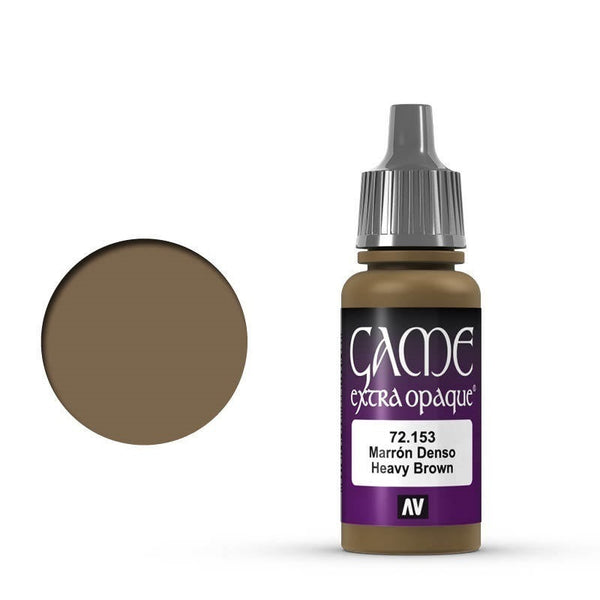 AV72153-OLD Vallejo Game Colour Extra Opaque Heavy Brown 17 ml Acrylic Paint [72153] - Old Formulation
