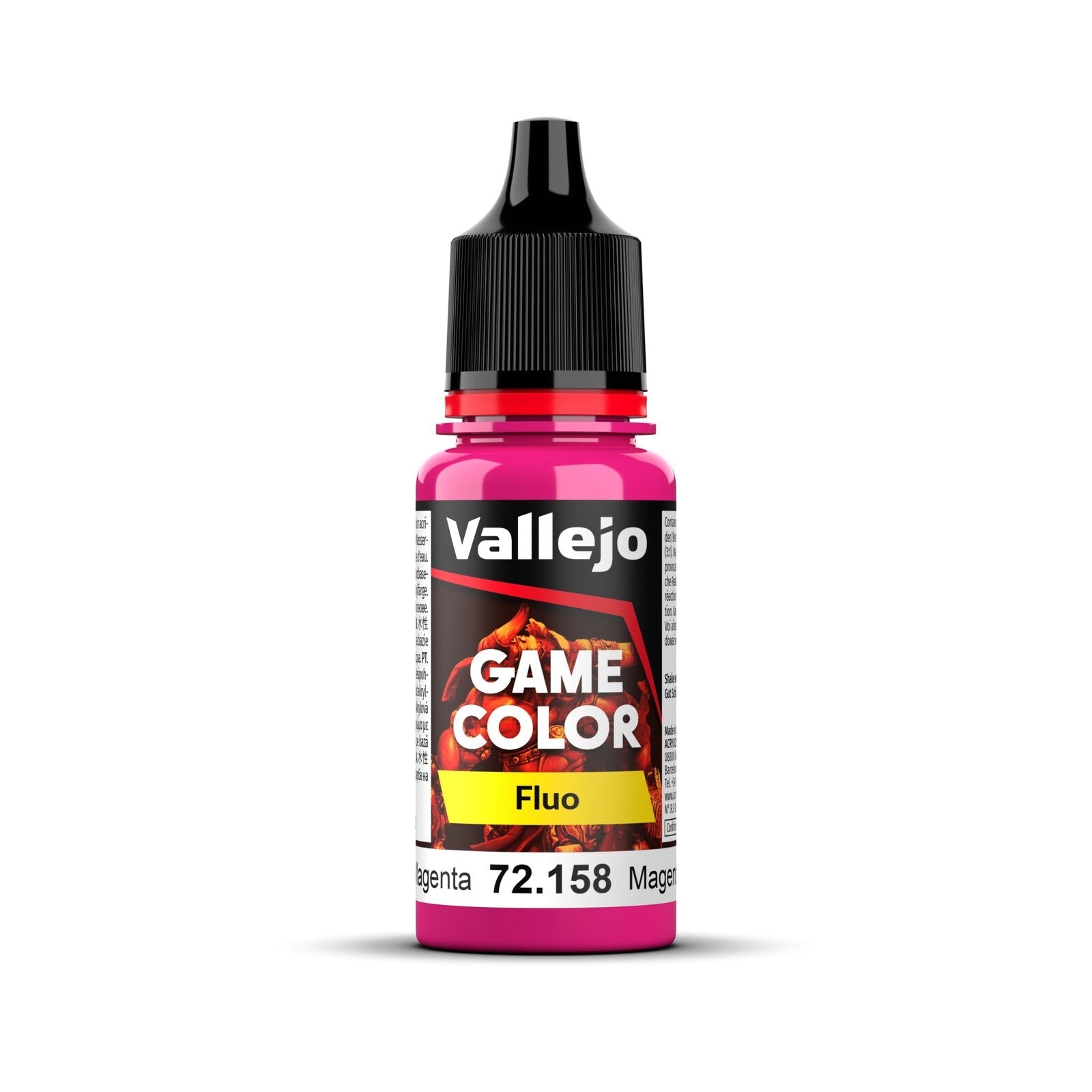 AV72158 Vallejo Game Colour Fluorescent Magenta 18ml Acrylic Paint - New Formulation Vallejo