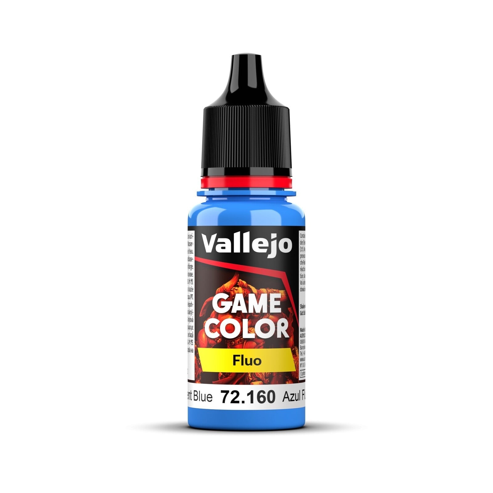 AV72160 Vallejo Game Colour Fluorescent Blue 18ml Acrylic Paint - New Formulation Vallejo