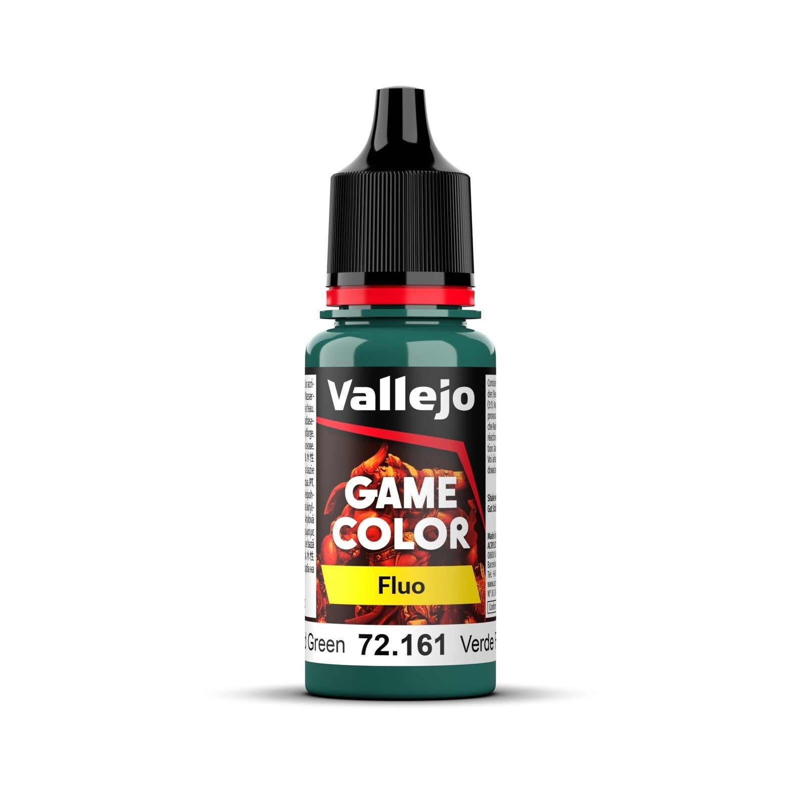 AV72161 Vallejo Game Colour Fluorescent Cold Green 18ml Acrylic Paint - New Formulation Vallejo