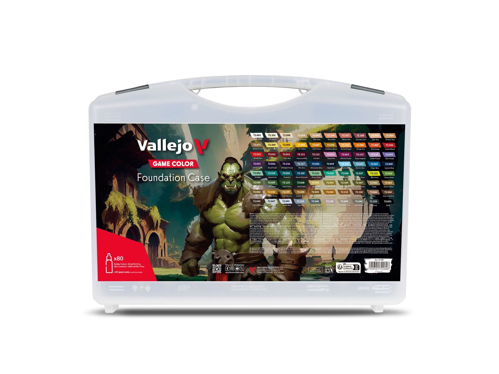 Vallejo Game Colour Foundation Case - 80 Colour Acrylic Paint Set
