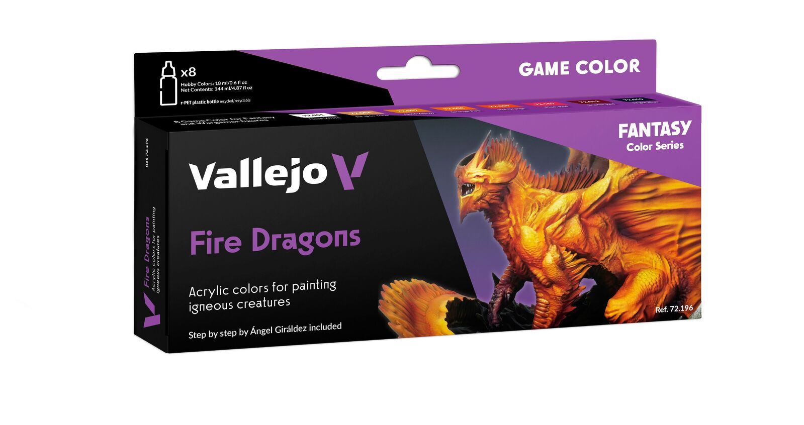 Vallejo Game Colour Fire Dragons - 8 Colour Acrylic Paint Set