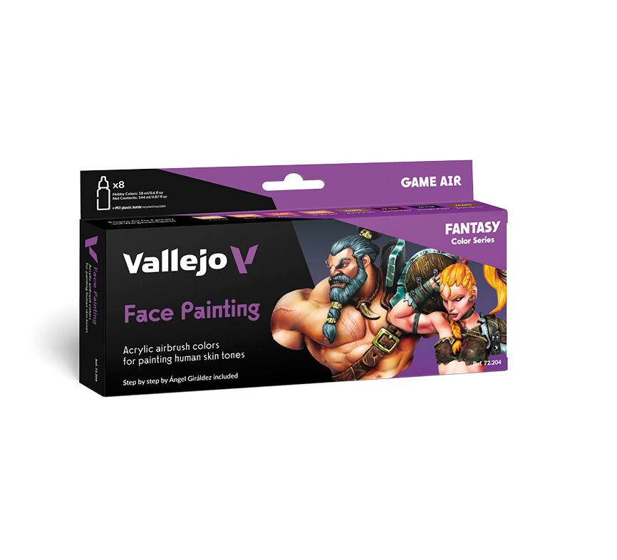 Vallejo Game Air: Face Painting by A.Giraldez - 8 Colour Acrylic Paint Set