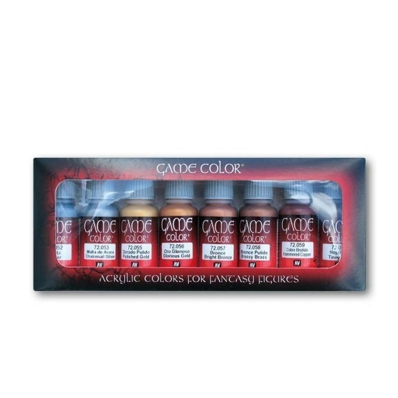 AV72303 Vallejo Game Colour Metallic Colors 8 Colour Set Acrylic Paint [72303] Vallejo