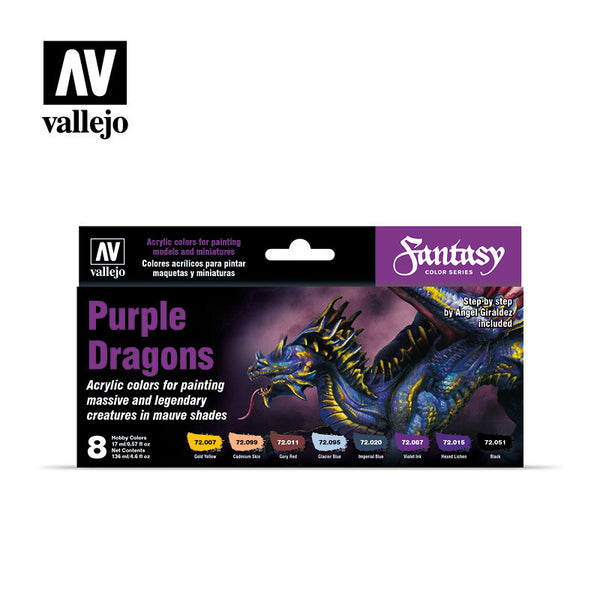 AV72305 Vallejo Game Color Purple Dragons (8) by Angel Giraldez Acrylic Paint Set [72305]