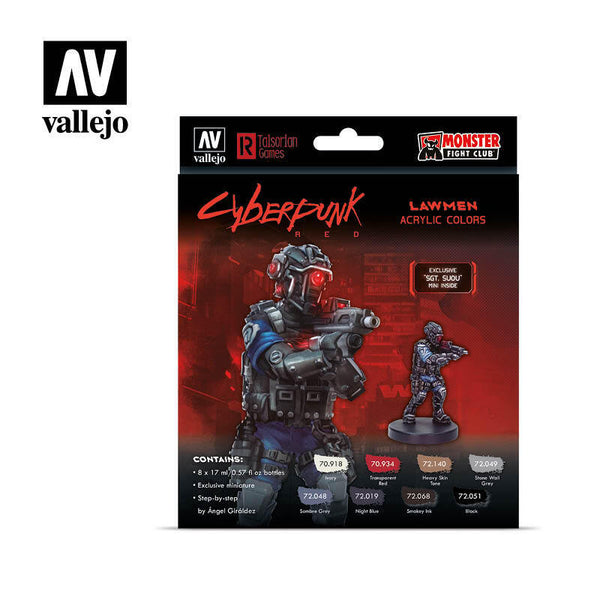 AV72308 Vallejo Game Colour Cyberpunk Lawmen 8 Colour Acrylic Paint Set w/ Sgt. Suou miniature [72308]
