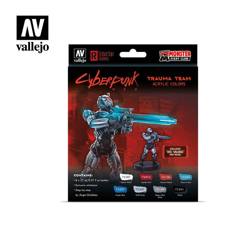 AV72310 Vallejo Game Colour Cyberpunk Trauma Team Acrylic Paint Set w/ Doc. Salvage miniature [72310] Vallejo