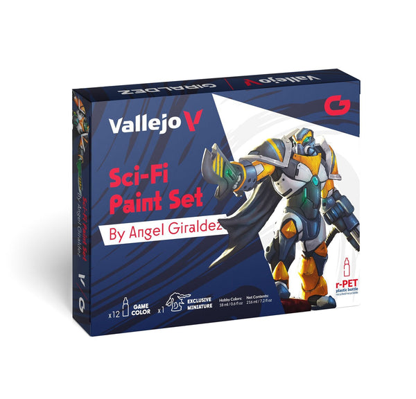 AV72313 Vallejo Game Color Sci-Fi Paint Set by Angel Giraldez 12 Colours w/ Exclusive Miniature Acrylic Paint Set