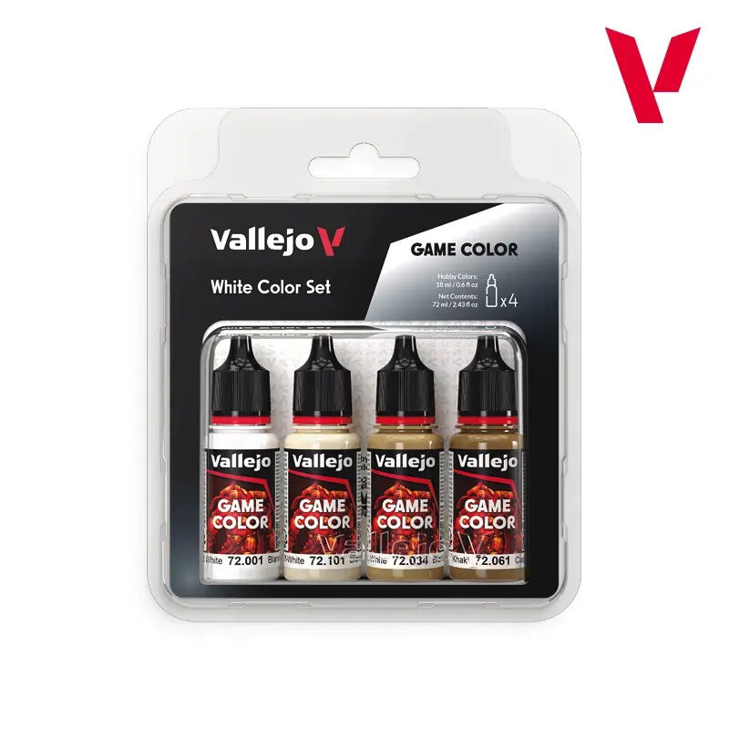 Vallejo Game Colour White Color Set (4 Colours) Acrylic Paint Set
