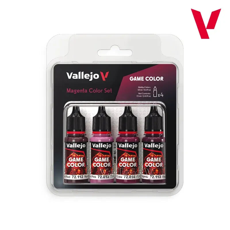 Vallejo Game Colour Magenta Color Set (4 Colours) Acrylic Paint Set