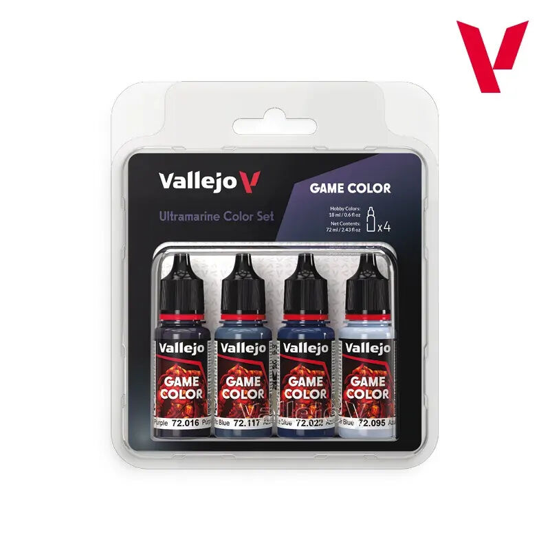 Vallejo Game Colour Ultramarine Color Set (4 Colours) Acrylic Paint Set