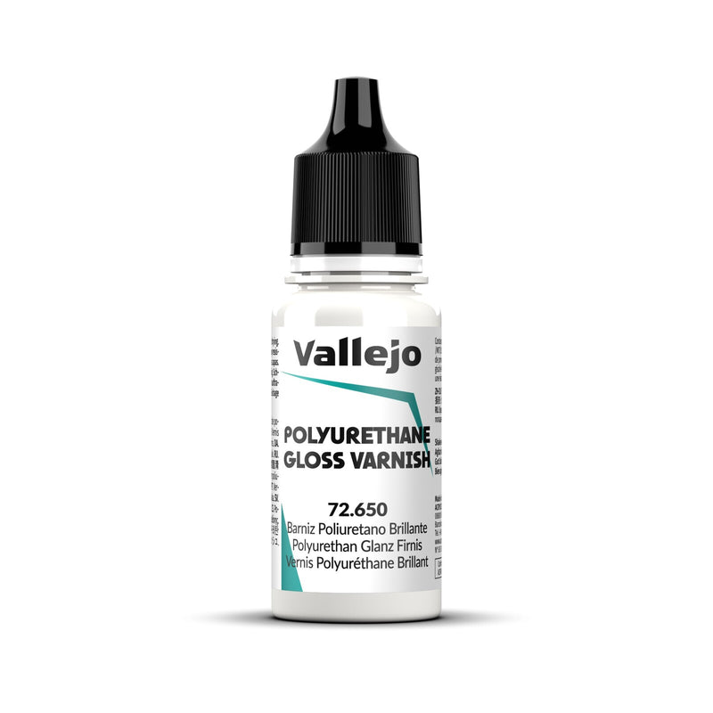 AV72650 Vallejo Game Colour Polyurethane Gloss Varnish 18ml Acrylic Paint - New Formulation