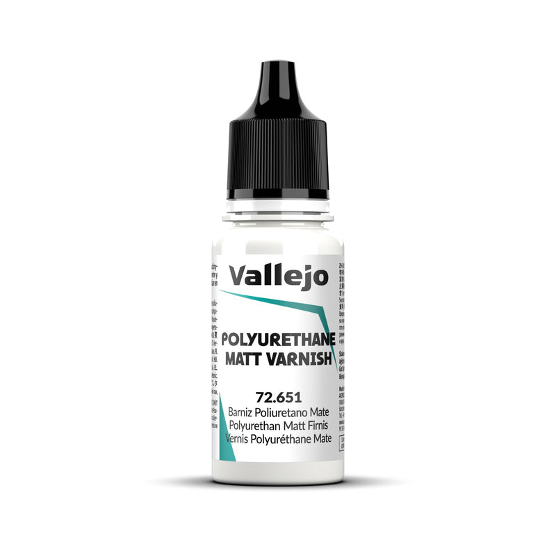 AV72651 Vallejo Game Colour Polyurethane Matt Varnish 18ml Acrylic Paint - New Formulation
