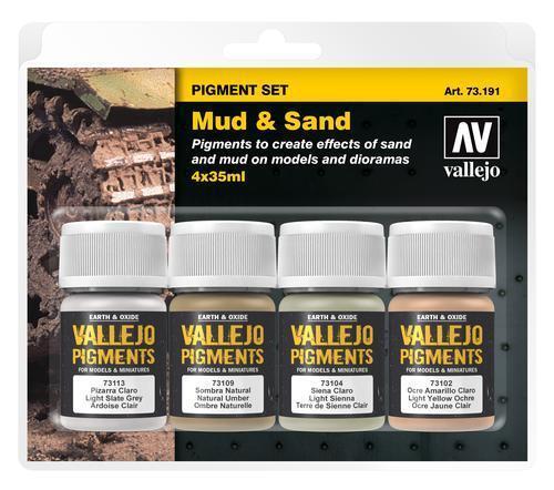 AV73191 Vallejo Pigments Set Mud & Sand 4 x 35ml [73191]