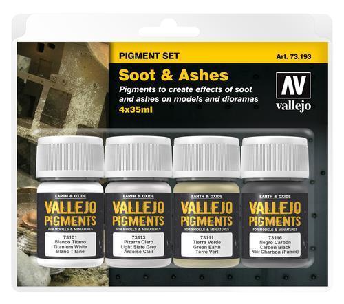 AV73193 Vallejo Pigments Set Soot & Ashes 4 x 35ml [73193]