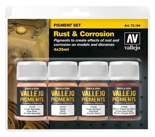 AV73194 Vallejo Pigments Set Rust & Corrosion 4 x 35ml [73194] Vallejo