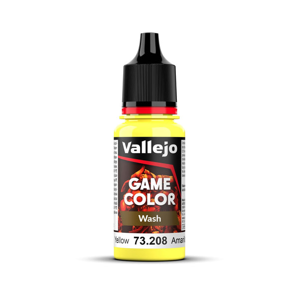 AV73208 Vallejo Game Colour Wash Yellow  18ml Acrylic Paint - New Formulation