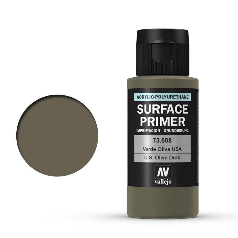 AV73608 Vallejo Surface Primer US Olive Drab 60 ml [73608] Vallejo