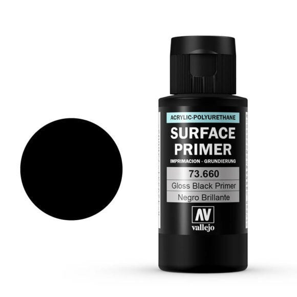 AV73660 Vallejo Gloss Black Primer 60ml [73660] Vallejo