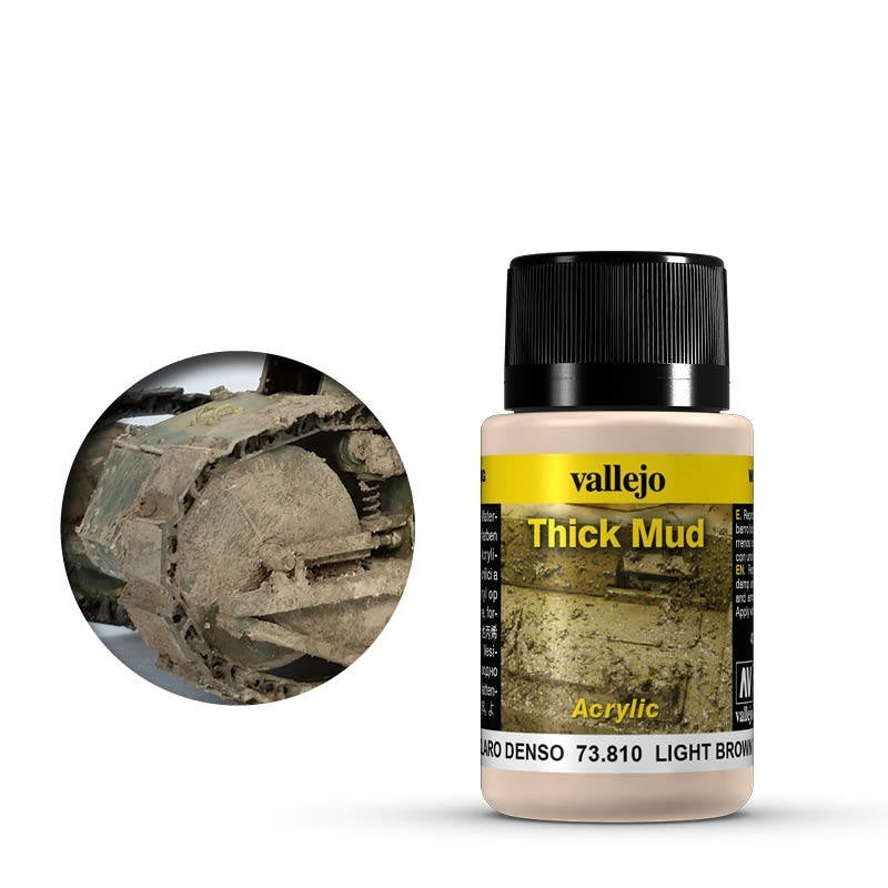 AV73810 Vallejo Weathering Effects Light Brown Thick Mud 40 ml [73810] Vallejo